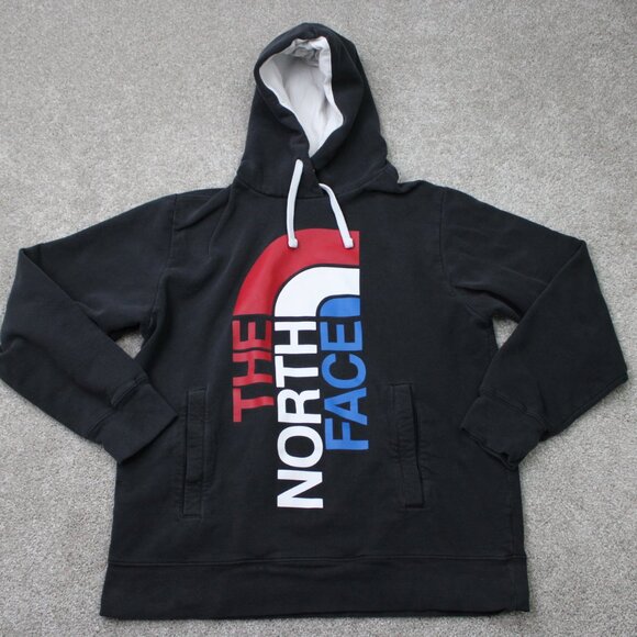 The North Face Hoodie Men Large Black Graphic Cotton/Polyester Hooded Sweatshirt - Picture 1 of 14